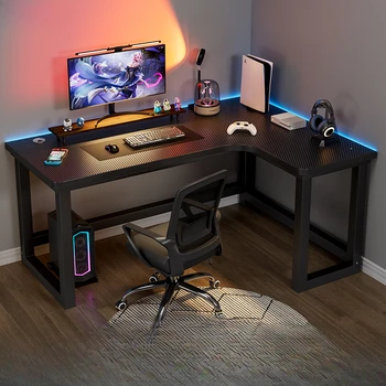 Birou calculator colt raft integrat dual persoană birou, învățare și acasă apartament mic colț de esports