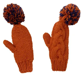 BomHCS Amuzant Degetului Pom Mingea Mănuși De Femei Lady Manual Tricot Cald Mănuși Cu Un Deget