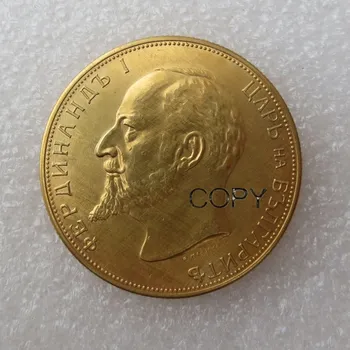 Bulgaria 1908 Placat cu Aur de Monede de 100 de Leva Declarația de Independență 35mm Copia Monede