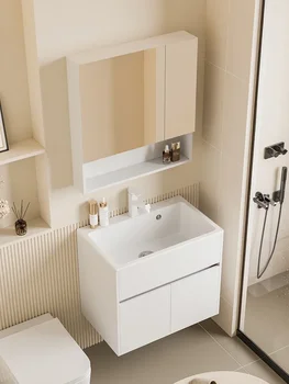Cabinet baie adâncit vanitatea cabinet combinație apartament mic tabel vanitatea de cuarț piatră de spălătorie cabinet