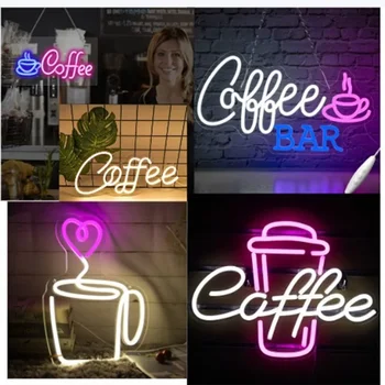 Cafe Semne de Neon Led cafenea Restaurant loc de Odihnă Decor de Perete Lumina de Neon Led Semne Cămară Bar Deschis Semn de bun venit USB