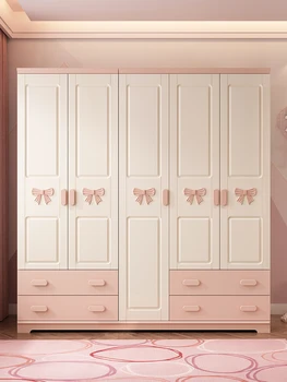 Camera copiilor Debara Fete roz dulap cu două uși Moderne, simple Printesa acasa dormitor dulap