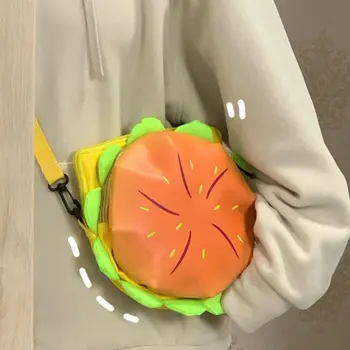 Capacitate mare Hamburger PU Rucsac Drăguț Geantă de Umăr de Desene animate Stil coreean tip Geanta Crossbody Sac de Școală Amuzant Umăr Geanta de Călătorie