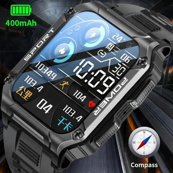 Ceasuri inteligente Bărbați 400mAh Sport Ceas BT Apel Busola Travel ton de Apel de Monitorizare a Sănătății Ecran Tactil IP68 rezistent la apa Smartwatch