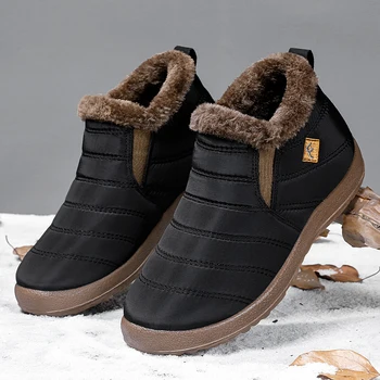 Cizme De Iarna Unisex De Lux Zăpadă Glezna Casual Fierbinte Mocasini Pantofi Pentru Barbati Femei Cald Pufos Drumeții În Aer Liber, Drumeții Slip-On Cizme