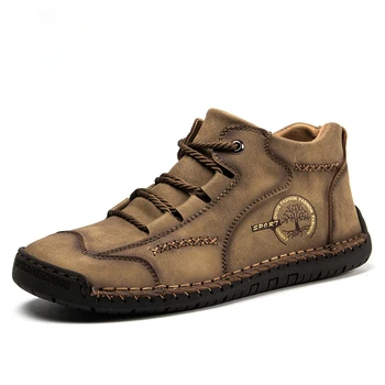 Confortabil Casual Pantofi Din Piele Barbati Adidasi Din Piele Mocasini Handmade Pentru Bărbați Încălțăminte De Iarnă Respirabil FlatsHot Vanzare Mocasini