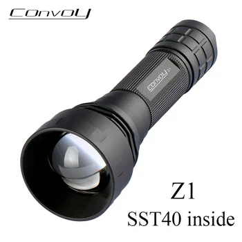 Convoiul Z1 SST40 Zoom Lanterna de Mare Puternic Linterna Led Flash de Lumină cu Zoom Lampa 21700 Tactice de Muncă Felinar