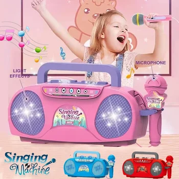Copiii Microfon Karaoke Muzica Instrument Jucarii cu Lumina Interioară în aer liber, de Călătorie de Învățământ Jucarie Cadou pentru Băiat Fată Copil