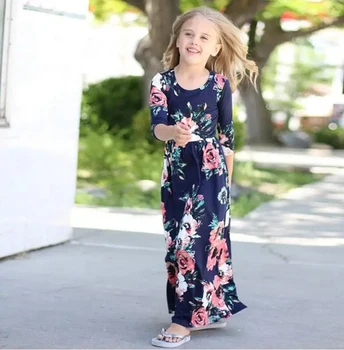 Copilul Printesa Rochie de Plaja Pânză de Moda pentru Fete Boem Rochii de Plaja Rochii Florale Copii Haine Casual Fata Partid Dress