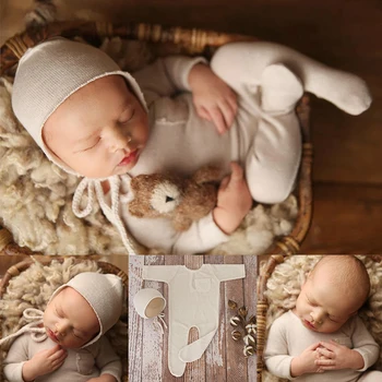 Copilul fotografie moale salopeta pălărie copil postpartum poze haine nou-născut recuzită fotografie 아기 코스프레