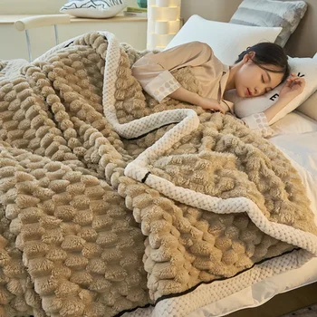 Coral catifea pătură de canapea aer condiționat pătură singură pătură mică Farley
