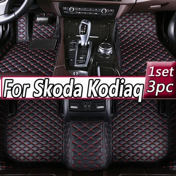 Covorase auto Pentru Skoda Kodiaq NS7 2017~2022 2018 2019 Auto Covoare din Piele de Podea Covoare Pad Interior Piese Accesorii Auto cu 7 locuri