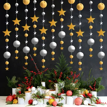 Crăciun Pandantiv Oglindă Dublă Stea De Aur Ghirlande Merry Christmas Party Picătură Ornamente An Nou Fericit 2024 Partid Decor Pentru Casa