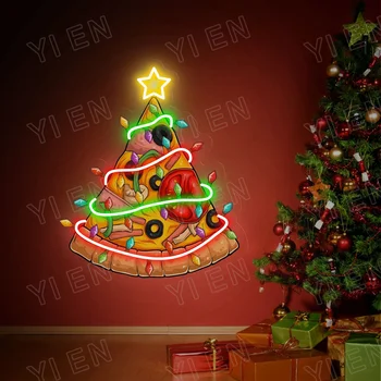 Crăciun Pizza Copac Semn De Neon, Cadouri De Craciun, De Craciun Decor De Interior, De Crăciun Lumina De Neon, Neon Crăciun Semne Ho Ho Ho Neo