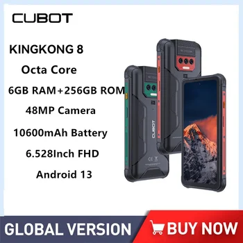 Cubot KingKong 8 Rugged Smartphone-uri Octa Core 6GB+256GB 6.528 Inch FHD Android 13 Telefon Mobil 10600mAh Baterie 48MP Camera NFC