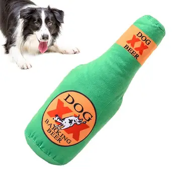Câine De Jucărie Umplute Sticla De Vin De Pluș Jucarii Câine Scârțâie În Condiții De Siguranță Mesteca Jucărie Moale Jucărie De Câine De Formare Pentru Animale De Companie De Sănătate Orală