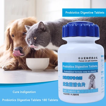 Câinele Probiotice Digestiv Comprimate 180 Comprimate Pisici Reglementează Gastro-Intestinale Vărsături Diaree Mancatorii De Pretentios Animale De Companie Stomac Flatule