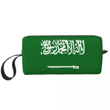 Călătorie Steagul arabiei Saudite, articole de Toaletă Sac Portabil Machiaj Cosmetice Organizator pentru Femei Frumusete de Stocare Dopp Kit Caz