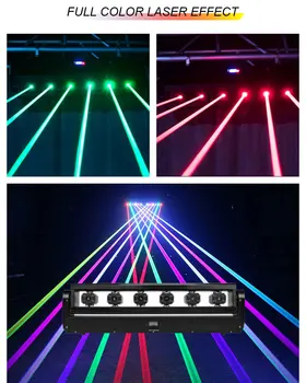 DJ Laser Proiector 6X500MW RGB în Mișcare Cap 6 Ochii DMX 512 Controller Profesional Disco Bar Petrecerea de Nunta Club Efect de Iluminare