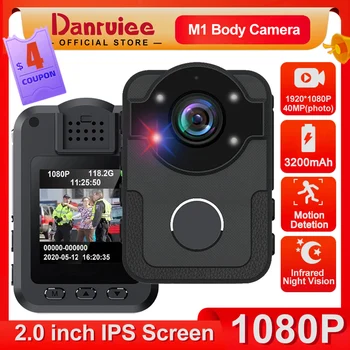 Danruiee M1 Full HD 1080P Corpul Camera 40MP Poliție Recorder Baterie 3200MAH Camera Piept de Fotografiat Viziune de Noapte Mini Cam Corp