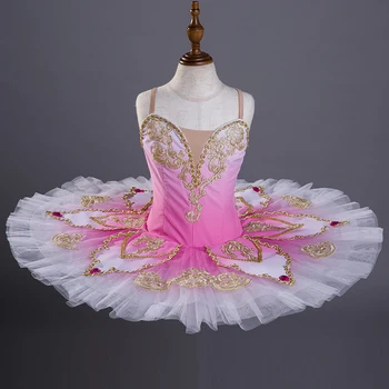 De Vânzare La Cald 7 Straturi Dimensiune Particularizată Petrecere De Aniversare Concert De Performanță Etapă Purta Copii Fete Ombre Roz De Balet Tutu Dress Costume