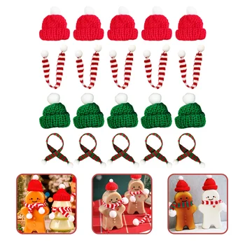 De crăciun Mini Palarie DIY Meșteșug Livrările de Pălării Moș crăciun om de Zăpadă Fular în Miniatură Xmas Meserii Petrecere