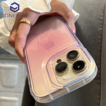 De lux Roz Transparent Praf rezistent la Socuri Silicon Bara de protecție Caz Pentru iPhone 15 14 13 12 11 Pro Max Obiectiv Capac Transparent