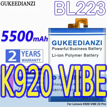 De mare Capacitate GUKEEDIANZI Baterie BL223 5500mAh Pentru Lenovo K920 VIBE Z2 Pro Z2Pro