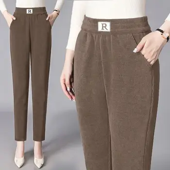 De primăvară și Toamnă pentru Femei Elastice, Pantaloni cu Talie Înaltă Solid Buzunar Scrisoarea de Imprimare ElasticSlim Navetiști Moda Pantaloni Casual