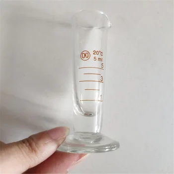 De înaltă calitate de Laborator 5 ml cilindru gradat cu Scară Conice de Sticlă Ceașcă de Măsurare de Laborator Consumabile
