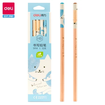 Deli Basswooden un Set de creioane cu Radiera Schiță de Scris Creioane pentru Copii de Școală Supplie Skawaii Papetărie HB Examen de Desen Creion