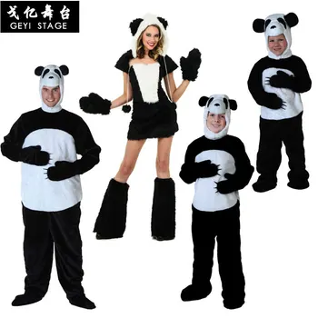 Desene animate drăguț Urs Panda Costum Anime Cosplay Costum cu Manusa Petrecere de Halloween Fancy Salopeta pentru Copii Adulti