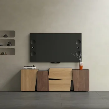 Din Lemn masiv, TV Cabinet Tăcut Crema Cameră de zi în Stil Stand TV Podea Simplu Dulap Mid-Vechi Cabinet Intrare