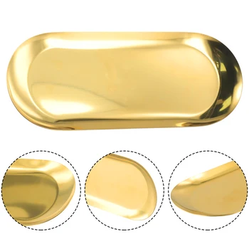 Din Oțel Inoxidabil De Aur De Stocare Tăvi De Fructe De Bijuterii Display Plăci De Bucătărie Vanitatea Organizator Unelte De Metal Toaletă Raft De Depozitare