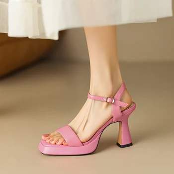 Doamnelor Pantofi 2023 Nou De Înaltă Calitate De Primăvară Petrecere De Vara, Sandale Femei Zapatillas De Mujer Culoare Solidă Sandale Cu Toc Roz