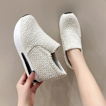 Doamnelor Pantofi 2023 Vânzare Fierbinte Aluneca pe Femei Vulcaniza Pantofi Toamna Solidă Rotund Toe Pantofi de sex Feminin Platforma Casual de Dimensiuni Mari Adidași