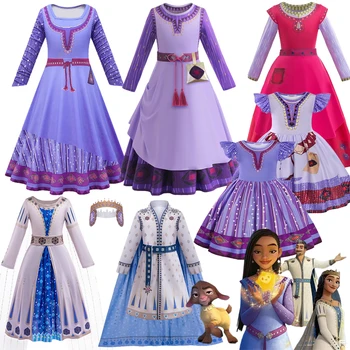 Doresc Asha Fete Printesa Rochie De Costume Dahlia Regele Regina Cosplay Costum Printesa Carnaval De Crăciun Rochie Disney Doresc 2024 Noi