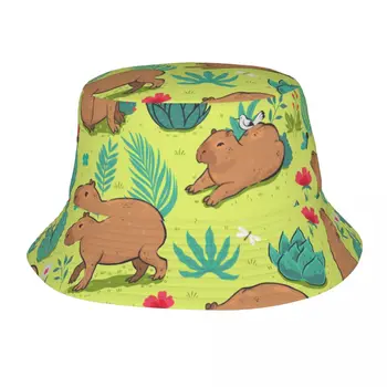 Drăguț Capybara Suculente Cactus Unisex Casual Soare Pălărie Găleată Bob Hip Hop Șapcă De Pescar Panama