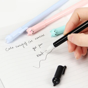 Drăguț Din Plastic Datul Pisica Gel Ink Pen De Promovare Cadou De Papetărie Școală De Scris Pixuri De Birou Aprovizionare