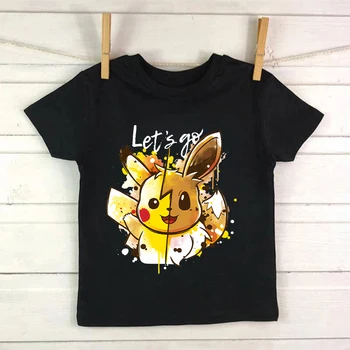 Drăguț Japoneză Manga Anime Tricou Pokemon pentru Copii T-shirt pentru Copii Pikachu Haine Tricou Maneci Scurte Topuri Tee Fete Baieti Tee Copii