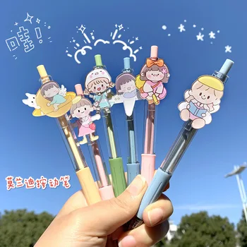 Drăguț Moale Apăsați Pix cu Gel 0.5 mm Student de Scris Stilou Morandi Desene animate Japoneze URI Push-tip Semnătura Pen Morandi Fata de Căpșuni