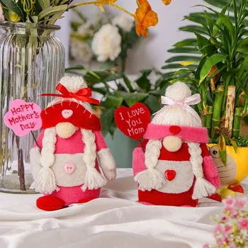 Drăguț Roz Gnome Ziua Mamei Cadouri de Pluș Gnomi Adorabil Chip de Pitic Pentru Mama Gospodărie de Partid Ornamente Decor