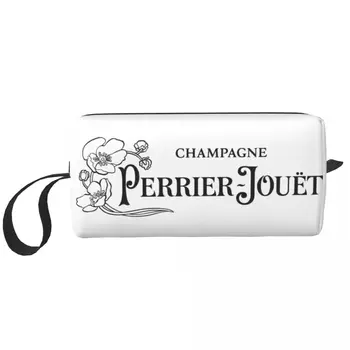 Drăguț Șampanie Perrier Jouets Logo-ul Travel borsetă pentru Femei Cosmetice Machiaj Organizator Frumusete de Stocare Dopp Kit