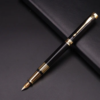 EROU elegant negru afaceri stilou manopera rafinat 0,5 mm peniță iridium birou semnătură de pix si cutie cadou 1 buc
