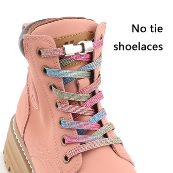 Elastic Cu Șireturi Pentru Adidasi Pantofi Sport Cârlig De Blocare Șireturile Fără Legături Curcubeu Gradient Shoestring Pentru Copii Pantofi Sport Pentru Adulți