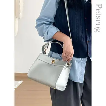 Femei Geantă de Umăr 2023 Argint Hasp de Mare Capacitate partea de Sus-mâner de Designer de Lux Crossbody Genti Trendy Stil coreean Tote Bolsas