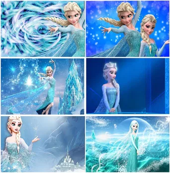 Fete Disney Frozen Ice Queen Elsa Tema Fundaluri Pentru Fete Ziua De Nastere Partid Decor De Munte De Zăpadă Castelul Fundaluri Foto