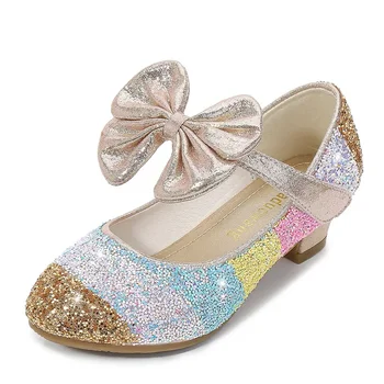 Fete din Piele Pantofi de Printesa Pantofi pentru Copii Pantofi rotund-Deget de la picior Moale-Talpa fete Mari cu Toc Printesa Pantofi de Cristal Unic de Pantofi