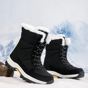 Fetele De Zăpadă De Iarnă Pantofi Trekking Drumetii Femeie În Aer Liber Țină De Cald Termice Alpinism Cizme Anti-Alunecare Femei Cizme De Zăpadă De Dimensiuni Mari 36-45