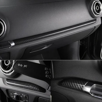 Fibra de Carbon de Culoare Mașina de Centru Consola de Bord Tăiați Fâșii 3pcs Pentru toate modelele Audi A3 8V 2014-18 LHD ABS Interior Modificat Accesorii